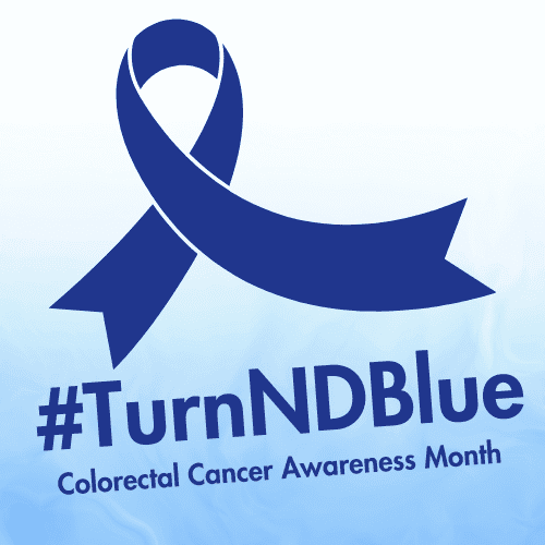 Turn ND Blue Colorectal Cancer Awareness